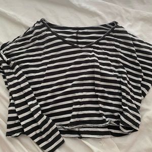 Double Zero black and white stripe long sleeve
